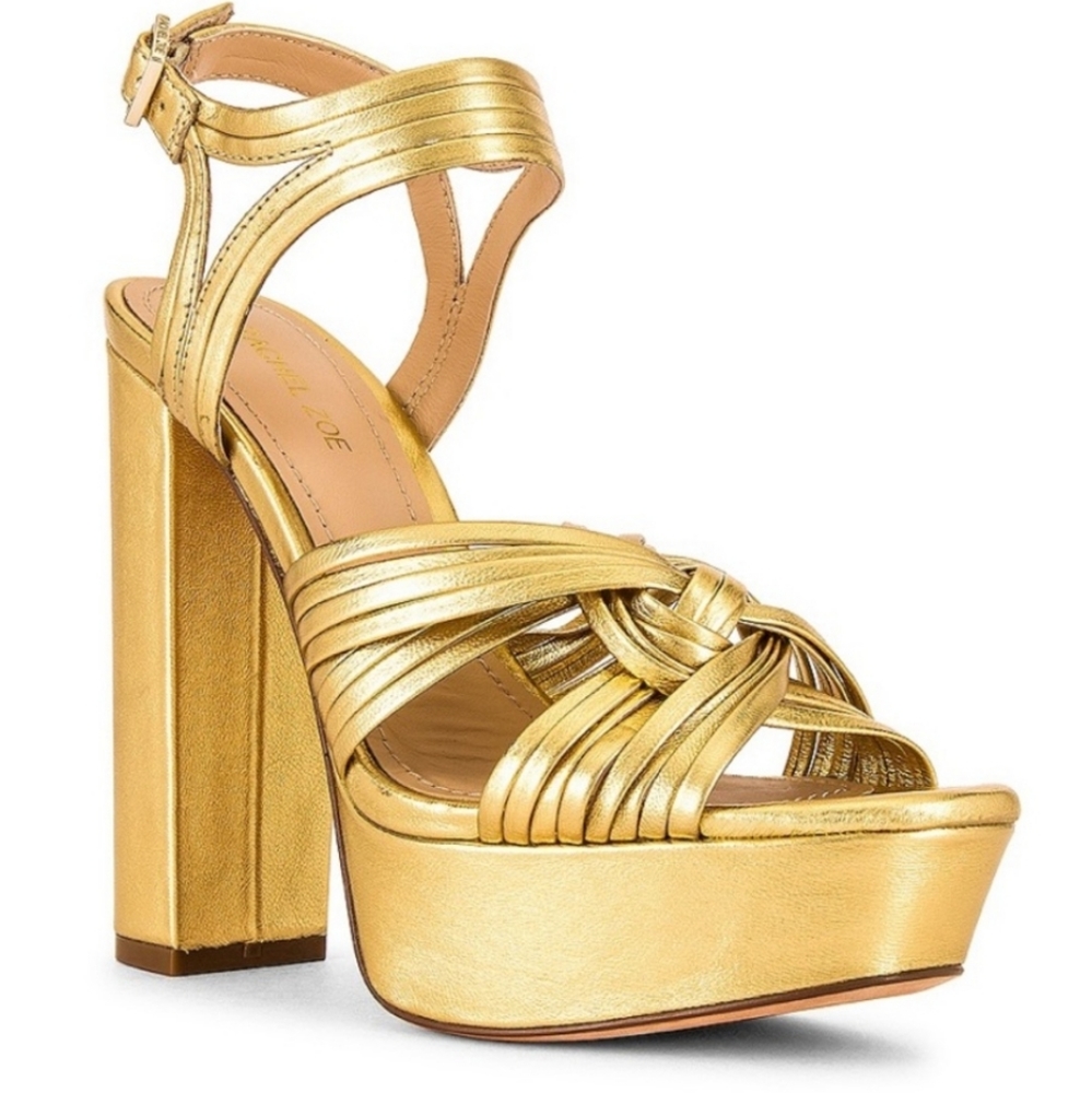 Rachel Zoe Gold Knot platform heels size 7